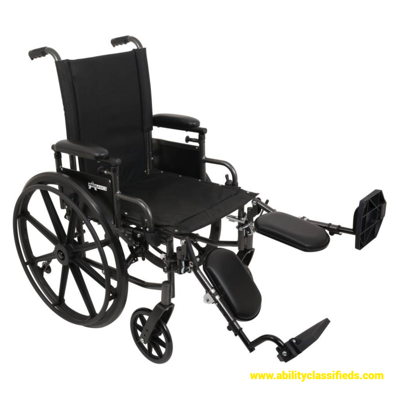 Medline 22" Bariatric Excel Wheelchair with Removable Desk-Length Arms and Swing-Away Footrests