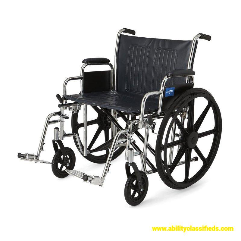Medline 24" Bariatric Excel Wheelchair with Swing-Away Footrests