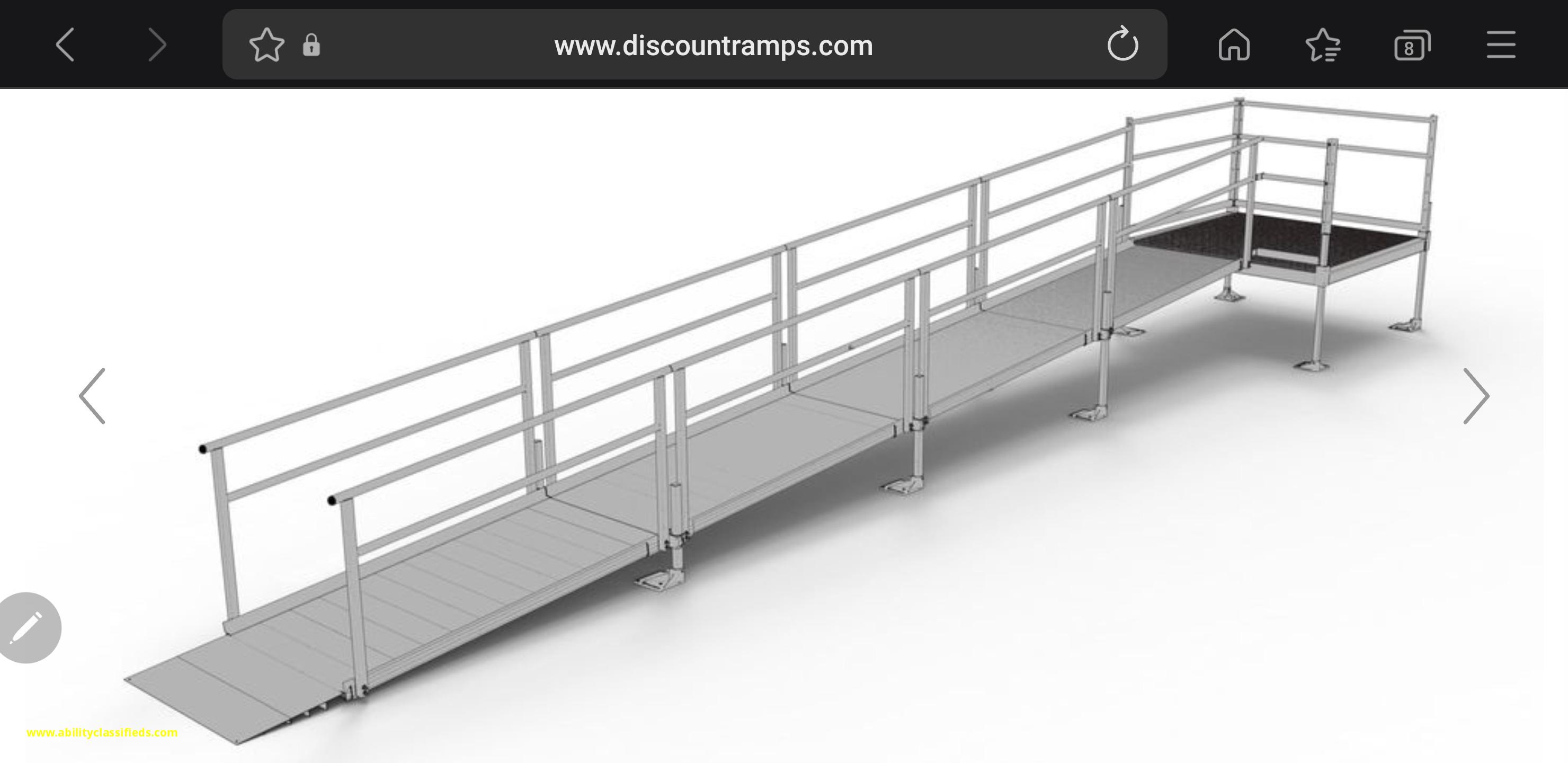 24ft Modular Aluminum Handicap Ramp – Adjustable Legs & Rails